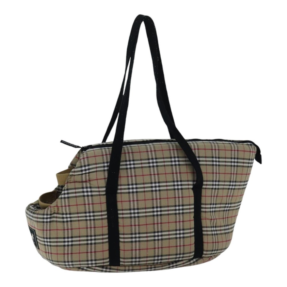 BURBERRY Nova Check Pet Case Carrier, Canvas Beige Auth# 88722